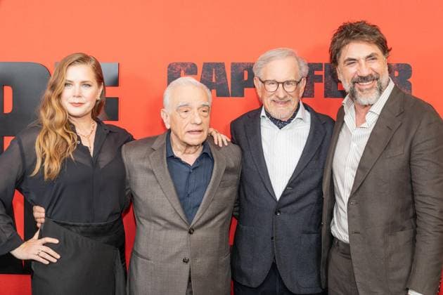 July 21, 2026, Bronx, New York, USA: Amy Adams, Martin Scorsese, Steven Spielberg and Javier Bardem attend Apple TV s Cape Fear Screening and Conversation at DGA Theater in New York, NY on July 21, 2026. Bronx USA - ZUMAr339 20260721_znp_r339_122 Copyright: xLevxRadinx
