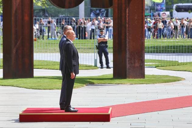 Berlin, Deutschland, 21.07.2026: Bundeskanzleramt: Empfang des Präsidenten Aserbaidschans: Bundeskanzler Friedrich Merz (CDU) und Ilham Alijew, Präsident von Aserbaidschan *** Berlin, Germany, July 21, 2026; Federal Chancellery: Reception for the President of Azerbaijan; Federal Chancellor Friedrich Merz (CDU) and Ilham Aliyev, President of Azerbaijan Copyright: xdtsxNachrichtenagenturx dts_128148