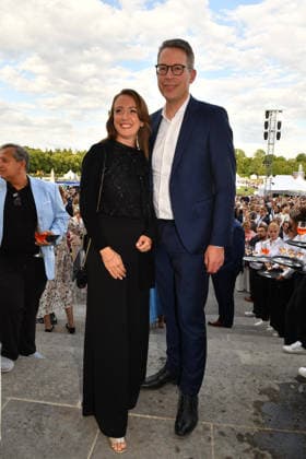 Markus Blume mit Ehefrau Aurelia Sommerempfang des Bayerischen Landtags 2026 Neuen Schloss Schleißheim München 21. Juli 2026 *** Markus Blume with his wife Aurelia at the Bavarian State Parliament’s Summer Reception 2026 at the New Palace in Schleißheim, Munich, July 21, 2026