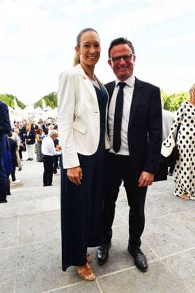 Christine Theiss mit Ehemann Sommerempfang des Bayerischen Landtags 2026 Neuen Schloss Schleißheim München 21. Juli 2026 *** Christine Theiss with her husband at the Bavarian State Parliament’s 2026 Summer Reception at the New Palace in Schleißheim, Munich, July 21, 2026