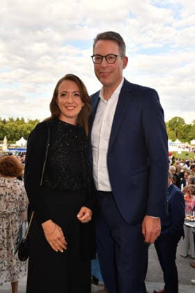 Markus Blume mit Ehefrau Aurelia Sommerempfang des Bayerischen Landtags 2026 Neuen Schloss Schleißheim München 21. Juli 2026 *** Markus Blume with his wife Aurelia at the Bavarian State Parliament’s Summer Reception 2026 at the New Palace in Schleißheim, Munich, July 21, 2026