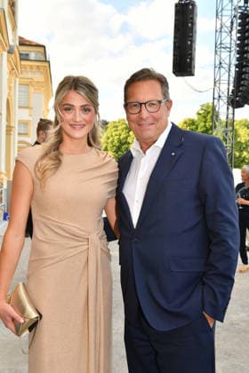 Sara Steinbach und Robert Pölzer Sommerempfang des Bayerischen Landtags 2026 Neuen Schloss Schleißheim München 21. Juli 2026 *** Sara Steinbach and Robert Pölzer, 2026 Summer Reception of the Bavarian State Parliament, New Schleißheim Palace, Munich, July 21, 2026