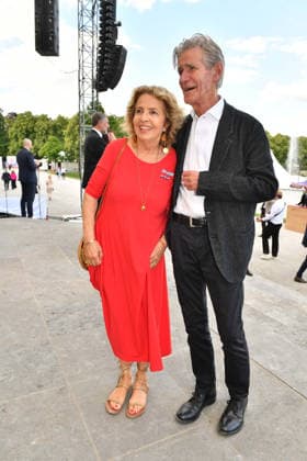 Michaela May mit Ehemann Bernd Schadewald Sommerempfang des Bayerischen Landtags 2026 Neuen Schloss Schleißheim München 21. Juli 2026 *** Michaela May with her husband Bernd Schadewald at the Bavarian State Parliament’s 2026 Summer Reception at the New Palace in Schleißheim, Munich, July 21, 2026