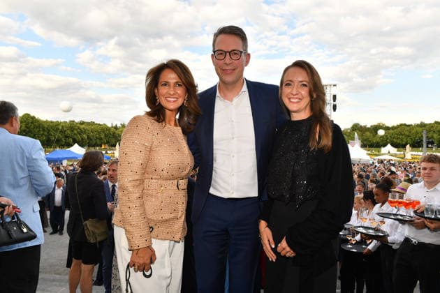 Michaela Kaniber, Markus Blume mit Ehefrau Aurelia Sommerempfang des Bayerischen Landtags 2026 Neuen Schloss Schleißheim München 21. Juli 2026 *** Michaela Kaniber, Markus Blume with his wife Aurelia, 2026 Summer Reception of the Bavarian State Parliament, New Schleißheim Palace, Munich, July 21, 2026