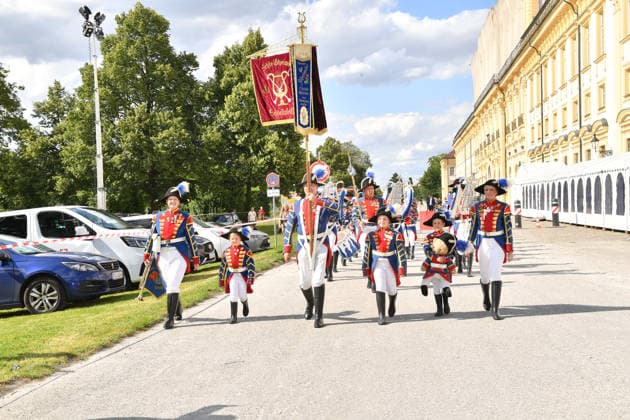 Schleißheimer Schlosspfeifer Sommerempfang des Bayerischen Landtags 2026 Neuen Schloss Schleißheim München 21. Juli 2026 *** Schleißheim Palace Piper: Summer Reception of the Bavarian State Parliament 2026, New Schleißheim Palace, Munich, July 21, 2026