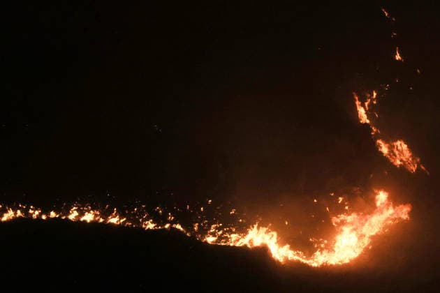 Wildfires continue in Italian island of Sicily PALERMO, ITALY - JULY 22: Wildfires that broke out in several parts of the Italian island of Sicily continue overnight, fueled by strong winds, as firefighters, civil protection teams and forestry crews press on with efforts to contain the blazes near Palermo, Sicily, Italy on July 22, 2026. The wildfires, which started yesterday on the slopes of Mount Longa near the city of Palermo, spread rapidly due to the wind and burned throughout the night. Alberto Lo Bianco Anadolu Palermo Italy. Editorial use only. Please get in touch for any other usage.  Copyright: x2026xAnadoluxAlbertoxLoxBiancox