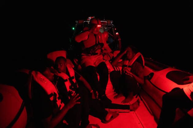 NGO vessel Open Arms rescues Somali migrants in the Central Mediterranean CENTRAL MEDITERRANEAN - JULY 22: A small rubber boat carrying six Somali migrants, including two unaccompanied minors, is rescued by the NGO vessel Open Arms in the Central Mediterranean on July 22, 2026. After departing from Libya, the migrants were rescued around 4:00 a.m. local time, and the vessel remained in the Maltese Search and Rescue region awaiting the assignment of a Place of Safety by authorities. Joan Galvez Anadolu At sea At sea. Editorial use only. Please get in touch for any other usage.  Copyright: x2026xAnadoluxJoanxGalvezx