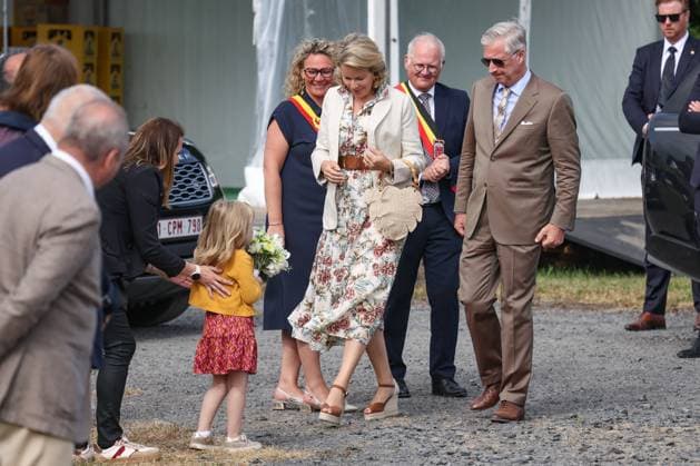 Queen Mathilde of Belgium and King Philippe - Filip of Belgium arrive for a royal visit at the 90th edition of the Libramont Agricultural fair (24-27 07), on Wednesday 22 July 2026, in Libramont.  BRUNOxFAHY 181735763