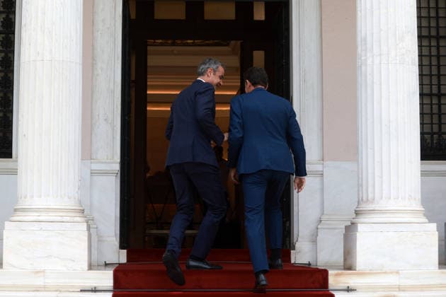 Kyriakos Mitsotakis - Luis Montenegro meeting in Athens ATHENS, GREECE - JULY 22: Greek Prime Minister Kyriakos Mitsotakis welcomes Portuguese Prime Minister Luis Montenegro at Maximos Mansion in Athens, Greece, on July 22, 2026. Costas Baltas Anadolu Athens Greece. Editorial use only. Please get in touch for any other usage.  Copyright: x2026xAnadoluxCostasxBaltasx