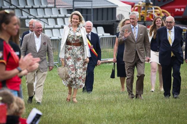 Queen Mathilde of Belgium and King Philippe - Filip of Belgium pictured during a royal visit at the 90th edition of the Libramont Agricultural fair (24-27 07), on Wednesday 22 July 2026, in Libramont.  BRUNOxFAHY 181736080
