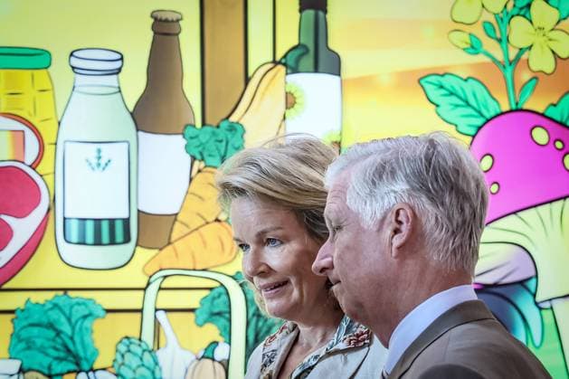 Queen Mathilde of Belgium and King Philippe - Filip of Belgium pictured during a royal visit at the 90th edition of the Libramont Agricultural fair (24-27 07), on Wednesday 22 July 2026, in Libramont.  BRUNOxFAHY 181736387