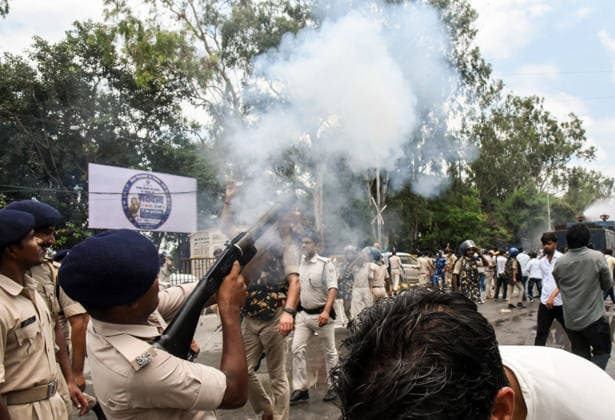 Police personnel use a water cannon on AISA supporters after they stage a protest during the Lok Bhavan March Patna, Jul 22 (ANI): Police personnel use a water cannon on AISA supporters after they stage a protest during the Lok Bhavan March over alleged irregularities and examination paper leaks and other various issues, in Patna on Wednesday. Patna Bihar India Copyright: xANIx ANI_20260722115