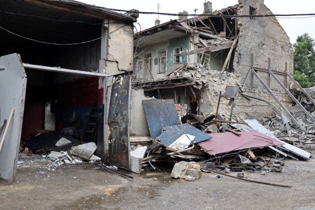 July 22, 2026, Odessa, Ukraine: View of the damaged residential building and garage on Ataman Golovatogo Street. According to city authorities, three people were injured and one was killed as a result of a Russian drone hitting a residential building on Ataman Golovatogo Street. Odessa Ukraine - ZUMAs197 20260722_aaa_s197_054 Copyright: xViacheslavxOnyshchenkox