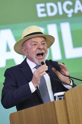 Lula da Silva attends ceremony to enact tariff relief bill in Brazil BRASILIA, BRAZIL - JULY 22: Brazil s President Luiz Inacio Lula da Silva speaks during a ceremony to sign into law a bill establishing a line of credit for companies affected by new tariffs imposed by the U.S. government, at the Planalto Palace in Brasilia, Brazil, July 22, 2026. Mateus Bonomi Anadolu Brasilia Brazil. Editorial use only. Please get in touch for any other usage.  Copyright: x2026xAnadoluxMateusxBonomix