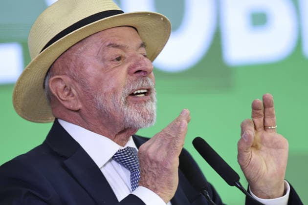 Lula da Silva attends ceremony to enact tariff relief bill in Brazil BRASILIA, BRAZIL - JULY 22: Brazil s President Luiz Inacio Lula da Silva speaks during a ceremony to sign into law a bill establishing a line of credit for companies affected by new tariffs imposed by the U.S. government, at the Planalto Palace in Brasilia, Brazil, July 22, 2026. Mateus Bonomi Anadolu Brasilia Brazil. Editorial use only. Please get in touch for any other usage.  Copyright: x2026xAnadoluxMateusxBonomix