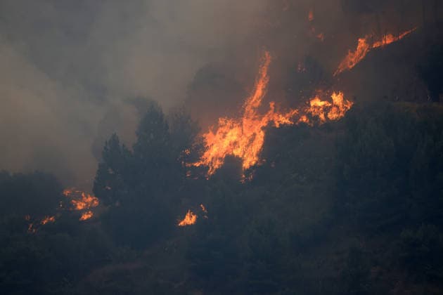 Wildfire firefighting efforts continue on Sicily island PALERMO, ITALY - JULY 22: Wildfires continue to burn in several parts of Sicily as firefighting efforts remain underway in Palermo, Sicily, Italy on July 22, 2026. Aircraft and helicopters are being used to battle a wildfire in the Casaboli forest, located in the mountainous area between the towns of Monreale and Pioppo near Palermo. Alberto Lo Bianco Anadolu Palermo Italy. Editorial use only. Please get in touch for any other usage.  Copyright: x2026xAnadoluxAlbertoxLoxBiancox