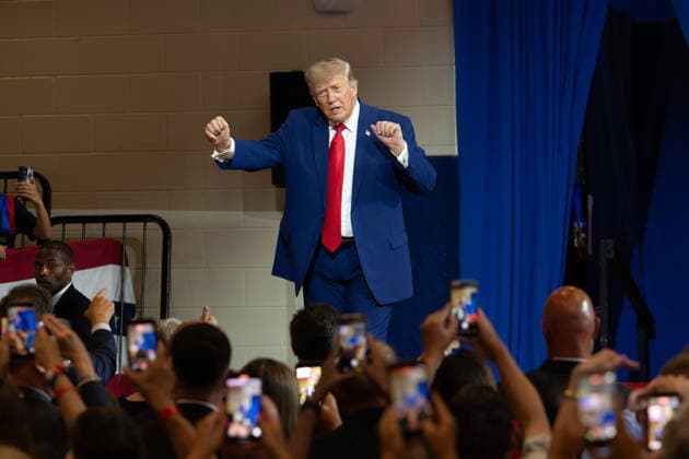 July 22, 2026, Marietta, Georgia, USA: President DONALD TRUMP dances for the crowd at a rally at Wheeler High School north of Atlanta Marietta USA  - ZUMAn03_ 20260722_zaf_n03_015 Copyright: xRobinxRaynex
