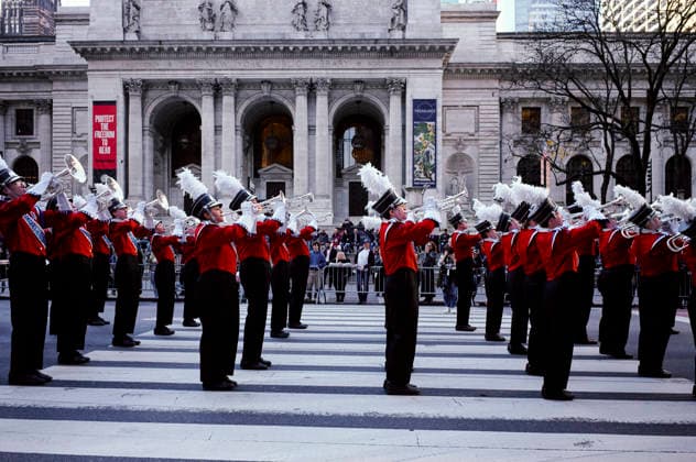 New York Veterans Day Members of a marching band perform during the Veterans Day Parade on Fifth Avenue in New York City, USA, on November 11, 2024. The annual parade, the largest Veterans Day event in the United States, honors U.S. military veterans and active-duty service members. New York New York USA Copyright: xOliviaxBonnamourx