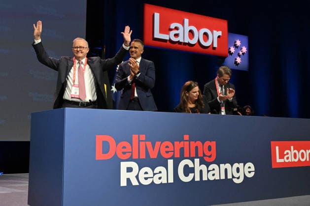 ALP NATIONAL CONFERENCE, Prime Minister Anthony Albanese after speaking during the 50th Australian Labor Party (ALP) national convention at the Adelaide Convention Centre, in Adelaide, Thursday, July 23, 2026. ( ADELAIDE SOUTH AUSTRALIA AUSTRALIA  Copyright: xMICKxTSIKASx 20260723168570027943