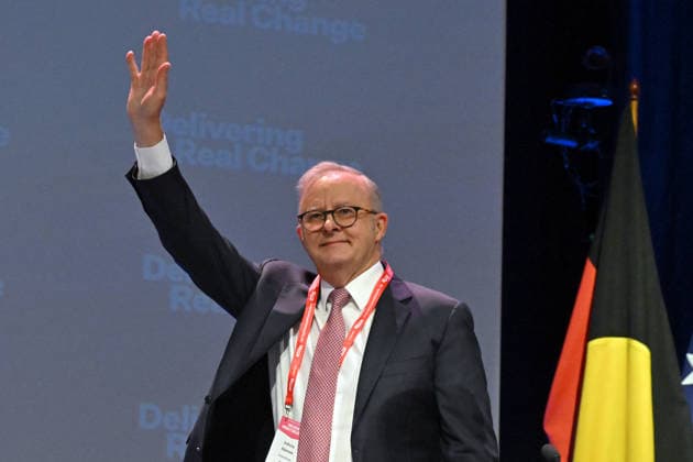 ALP NATIONAL CONFERENCE, Prime Minister Anthony Albanese after speaking during the 50th Australian Labor Party (ALP) national convention at the Adelaide Convention Centre, in Adelaide, Thursday, July 23, 2026. ( ADELAIDE SOUTH AUSTRALIA AUSTRALIA  Copyright: xMICKxTSIKASx 20260723159206991181