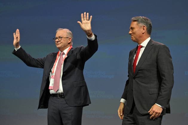 ALP NATIONAL CONFERENCE, Prime Minister Anthony Albanese and Deputy Prime Minister Richard Marles during the 50th Australian Labor Party (ALP) national convention at the Adelaide Convention Centre, in Adelaide, Thursday, July 23, 2026. ( ADELAIDE SOUTH AUSTRALIA AUSTRALIA  Copyright: xMICKxTSIKASx 20260723180082643936