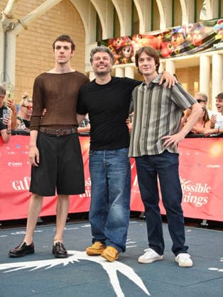 July 22, 2026, Giffoni Valle Piana, Salerno, Italy: Matteo Oscar Giuggioli - Elia Nuzzolo - Sydney Sibilia at the blu carpet at the 2026 Giffoni Film Festival Giffoni Valle Piana Italy - ZUMAs197 20260722_aaa_s197_426 Copyright: xAntoninoxD™Espositox