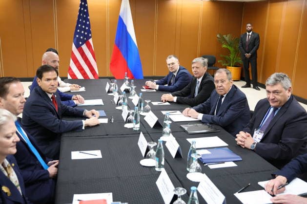PHILIPPINES, MANILA - JULY 23, 2026: Marco Rubio (3r L), US Secretary of State, and Sergei Lavrov (2nd R), Foreign Minister of Russia, hold a bilateral meeting on the sidelines of ASEAN-led events. Best quality available. Russian Foreign Ministry TASS  95353241