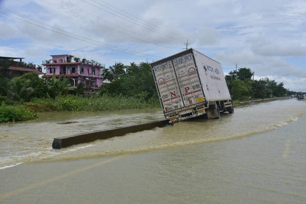 Heavy rainfall triggers severe flooding in Assam, India SIVSAGAR, INDIA - JULY 23: A vehicle submerged in floodwater after heavy rainfall affects areas in Sivsagar district, Assam, India on July 23, 2026. Continuous heavy rainfall over the past few days has triggered severe flooding across several parts of Sivsagar district in Assam, leaving thousands of residents affected and disrupting normal life. Hafiz Ahmed Anadolu Sivsagar India. Editorial use only. Please get in touch for any other usage.  Copyright: x2026xAnadoluxHafizxAhmedx