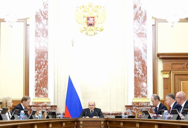 RUSSIA, MOSCOW - JULY 23, 2026: Mikhail Mishustin (C), Prime Minister of Russia, holds a meeting at the House of the Government. Dmitry Astakhov POOL TASS  95359304