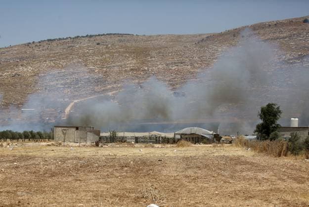 July 23, 2026, Beit Furik, Palestine, State of: BEIT FURIK, WEST BANK Ã¢â‚¬ JULY 23, 2026: Israeli settlers reportedly attack Palestinian farmers as they attempt to extinguish fires in wheat fields in the town of Beit Furik, east of Nablus, in the occupied West Bank. According to Palestinian residents, the fires were allegedly set by Israeli settlers before the confrontation. Beit Furik Palestine, State of - ZUMAq101 20260723_zna_q101_076 Copyright: xNedalxShtiehx