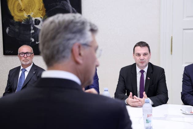 Croatian PM Plenkovic receives Czech Foreign Minister Macinka Czech Deputy Prime Minister and Foreign Minister Petr Macinka attends a meeting with Croatian Prime Minister Andrej Plenkovic at government headquarters in Zagreb, Croatia, on July 23, 2026.  JosipxMikacic PIXSELL