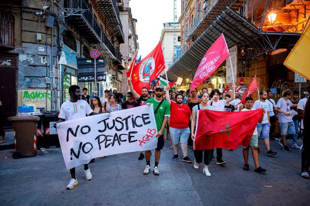 Protest for Abderrahim Fakir to Palermo PALERMO, ITALY - JULY 23: A demonstration calling for truth and justice for Fakir Abderrahim, a 42-year-old man of Moroccan origin who died on Sunday 19 July whilst being restrained by two police officers in Bologna on July 23, 2026 in Palermo, Italy. Palermo Sicily Italy Copyright: xStefanoxMontesix