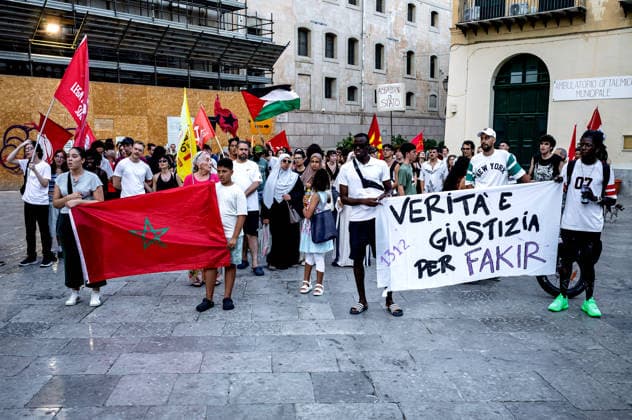 Protest for Abderrahim Fakir to Palermo PALERMO, ITALY - JULY 23: A demonstration calling for truth and justice for Fakir Abderrahim, a 42-year-old man of Moroccan origin who died on Sunday 19 July whilst being restrained by two police officers in Bologna on July 23, 2026 in Palermo, Italy. Palermo Sicily Italy Copyright: xStefanoxMontesix