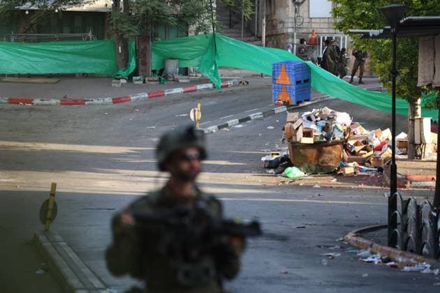 July 23, 2026, Hebron, Palestine, State of: HEBRON, WEST BANK Ã¢â‚¬ JULY 23, 2026: Israeli forces closed the central market and restricted the movement of Palestinians in the city of Hebron during a raid on the area to secure settlers access to the Tomb of the Patriarchs, where they performed Jewish prayers, on July 23, 2026. Hebron Palestine, State of - ZUMAq101 20260723_zna_q101_169 Copyright: xMosabxShawerx
