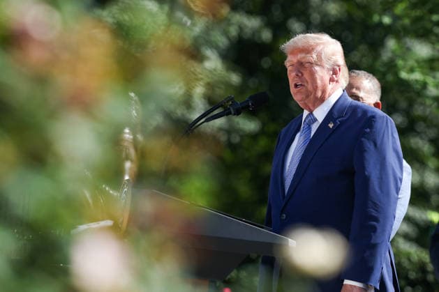 DC: Trump Hosts 2025 MLB World Series Champions LA Dodgers at White House President Donald Trump speaks during an event with the 2025 MLB World Series Champions the Los Angeles Dodgers in the Rose Garden at the White House on July 23, 2026 in Washington, D.C. The Dodgers defeated the Toronto Blue Jays in Game 7 of the 2025 MLB World Series to claim back-to-back championship titles. (Photo by Samuel Corum Pool ABACAPRESS.COM) Washington DC United States  Copyright: xPool ABACAx