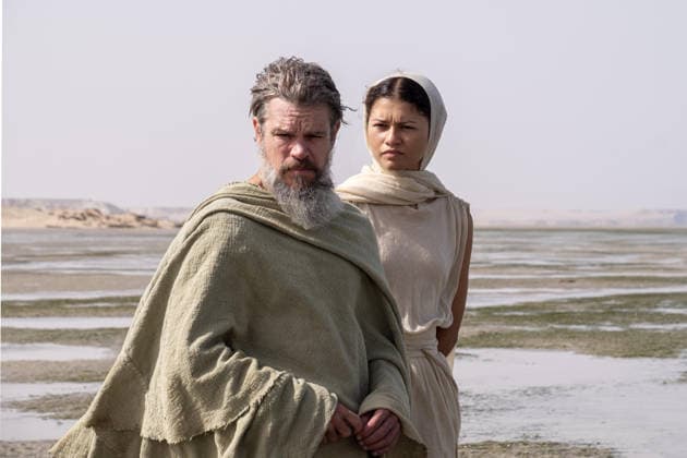 Matt Damon and Zendaya USA. Matt Damon and Zendaya in (C)Universal Pictures new film: The Odyssey (2026). PLOT: After the Trojan War, Odysseus faces a dangerous voyage back to Ithaca, meeting creatures like the Cyclops Polyphemus, Sirens, and Circe along the way. Director: Christopher Nolan LMK106-J11832-220726 Supplied by LMKMEDIA. Editorial Only. Landmark Media is not the copyright owner of these Film or TV stills but provides a service only for recognised Media outlets. 