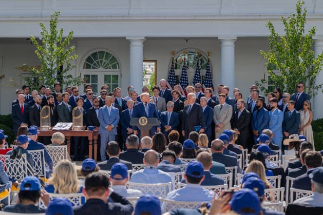 July 23, 2026, Washington, District Of Columbia, Unites States: U.S. President DONALD TRUMP delivers remarks during a ceremony honoring the 2025 World Series champion Los Angeles Dodgers at the White House. Washington Unites States  - ZUMAk206 20260723_znp_k206_018 Copyright: xMattxKaminskyx