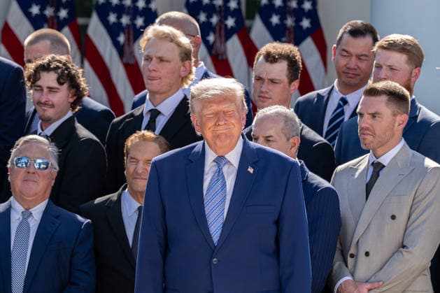 July 23, 2026, Washington, District Of Columbia, Unites States: U.S. President DONALD TRUMP delivers remarks during a ceremony honoring the 2025 World Series champion Los Angeles Dodgers at the White House. Washington Unites States  - ZUMAk206 20260723_znp_k206_026 Copyright: xMattxKaminskyx