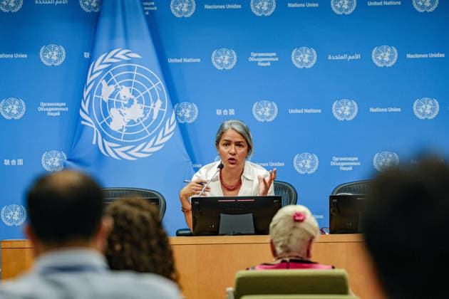 July 23, 2026, New York, New York, United States: KARLA QUINTANA, Head of the Independent Institution on Missing Persons in the Syrian Arab Republic, briefs the press on the InstitutionÃ¢â‚¬â ¢s ongoing efforts to clarify the fate and whereabouts of missing persons in Syria. QUINTANA said an estimated 100,000 to 300,000 people remain missing in connection with Syria, including those forcibly disappeared, detained, abducted or separated from their families during years of conflict and displacement. New York United States - ZUMAo116 20260723_znp_o116_070 Copyright: xBiancaxOterox