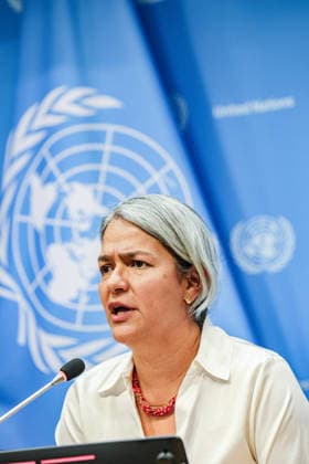 July 23, 2026, New York, New York, United States: KARLA QUINTANA, Head of the Independent Institution on Missing Persons in the Syrian Arab Republic, briefs the press on the InstitutionÃ¢â‚¬â ¢s ongoing efforts to clarify the fate and whereabouts of missing persons in Syria. QUINTANA said an estimated 100,000 to 300,000 people remain missing in connection with Syria, including those forcibly disappeared, detained, abducted or separated from their families during years of conflict and displacement. New York United States - ZUMAo116 20260723_znp_o116_073 Copyright: xBiancaxOterox