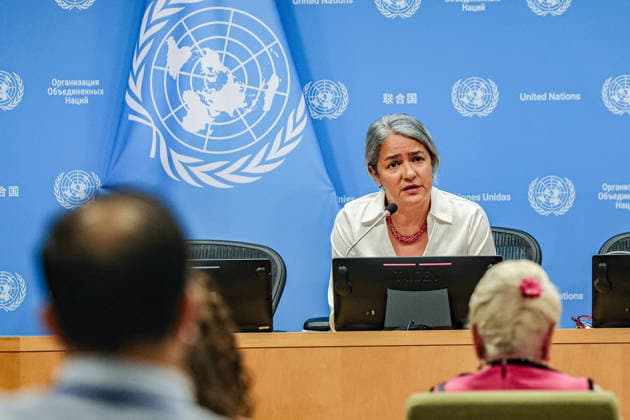 July 23, 2026, New York, New York, United States: KARLA QUINTANA, Head of the Independent Institution on Missing Persons in the Syrian Arab Republic, briefs the press on the InstitutionÃ¢â‚¬â ¢s ongoing efforts to clarify the fate and whereabouts of missing persons in Syria. QUINTANA said an estimated 100,000 to 300,000 people remain missing in connection with Syria, including those forcibly disappeared, detained, abducted or separated from their families during years of conflict and displacement. New York United States - ZUMAo116 20260723_znp_o116_074 Copyright: xBiancaxOterox