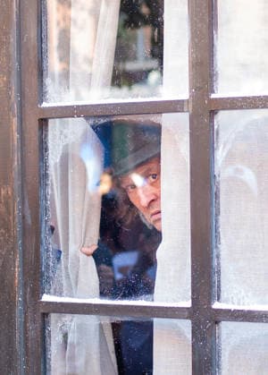 SAN DIEGO, CA - JULY 23: Johnny Depp interacts with fans at a surprise appearance as Ebenezer Scrooge promoting his new film, Ebenezer: A Christmas Carol, outside 2026 San Diego Comic Con on July 23, 2026. Copyright: xTonyxFortex