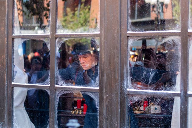 SAN DIEGO, CA - JULY 23: Johnny Depp interacts with fans at a surprise appearance as Ebenezer Scrooge promoting his new film, Ebenezer: A Christmas Carol, outside 2026 San Diego Comic Con on July 23, 2026. Copyright: xTonyxFortex