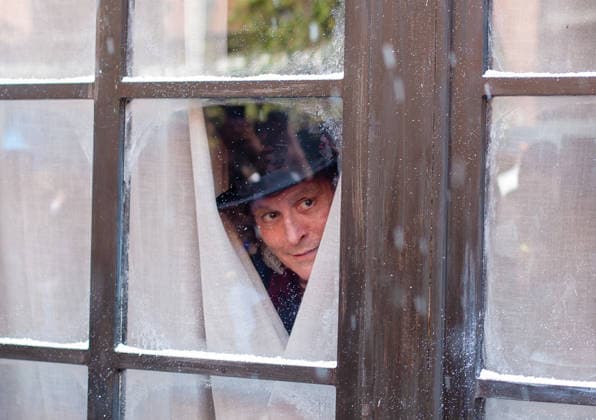 SAN DIEGO, CA - JULY 23: Johnny Depp interacts with fans at a surprise appearance as Ebenezer Scrooge promoting his new film, Ebenezer: A Christmas Carol, outside 2026 San Diego Comic Con on July 23, 2026. Copyright: xTonyxFortex