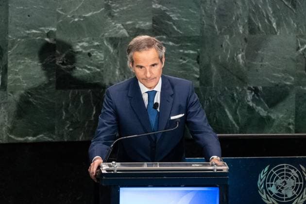 July 23, 2026, New York, New York, USA: Rafael Mariano Grossi speaks as all candidates for the position of Secretary-General respond to questions on key challenges for the United Nations in a televised debate organized by the President of the General Assembly Annalena Baerbock and sponsored by Bloomberg at UN Headquarters in New York, NY on July 23, 2026. There were 6 candidates: Michele Bachelet, Maria Fernanda Espinosa, Rafael Mariano Grossi, Rebeca Grynspan, Carolyn Rodriguez Birkett and Macky Sall. New York USA - ZUMAr339 20260723_znp_r339_048 Copyright: xLevxRadinx