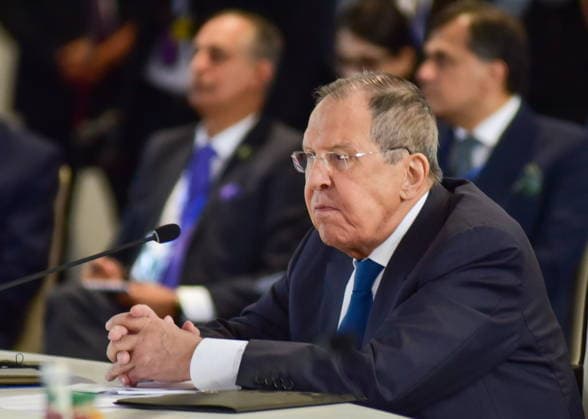 KYRGYZSTAN, ISSYK-KUL REGION - JULY 24, 2026: Sergei Lavrov, Foreign Minister of Russia, attends a meeting of the SCO (Shanghai Cooperation Organisation) Council of Foreign Ministers in Cholpon-Ata, a resort town on the northern shore of Lake Issyk-Kul. Vladislav Nogai TASS  95387000