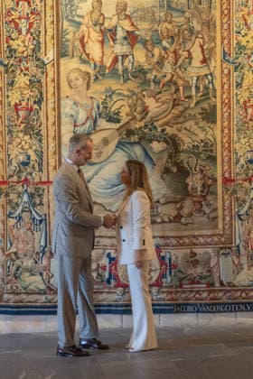 Felipe VI Holds an Audience with Marga Prohens in Palma de Mallorca The president of the Balearic Islands, Marga Prohens, during an audience with King Felipe VI at the Almudaina Royal Palace on July 24, 2026, in Palma de Mallorca, Balearic Islands, Spain. The audience is part of a series of meetings with representatives of Balearic institutions at the start of the Royal Family’s summer stay in Palma. JULY 24, 2026 Javier Ferná Spain  Copyright: xJavierxFernandezx 7683792