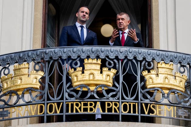 Czech Prime Minister Andrej Babis (right) meets Montenegrin Prime Minister Milojko Spajic to discuss current issues related to EU enlargement, Czech-Montenegrin cooperation in defence industry, opportunities to develop cooperation in energy sector in Prague, Czech Republic, July 24, 2026. (CTKxPhoto OndrejxDeml) CTKPhotoP2026072402890  CTKPhotoP2026072402890