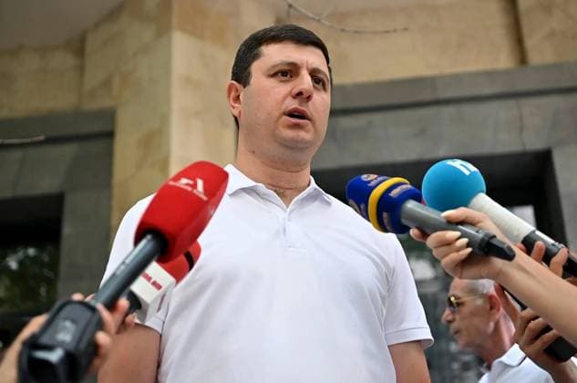Armenia Opposition Leader Arrest 9211100 24.07.2026 National Assembly Member from the Republican Party of Armenia (RPA) Tigran Abrahamyan talks to the media as supporters of the detained leader of Armenia s opposition Prosperous Armenia party, Gagik Tsarukyan, gather outside the building of the country s Investigative Committee, where Tsarukyan has been taken to for the additional questioning. Tsarukyan was detained on July 6. He is accused of organizing large-scale fraud and money laundering. Stringer Sputnik Yerevan Armenia  Copyright: xStringerx