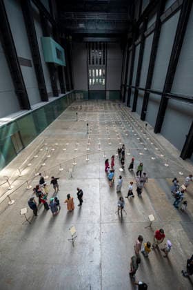 July 24, 2026, London, London, UK: LONDON, UK. Preview of UNIQLO Tate Play Lina Lapelyte, Serendipity Island in the Turbine Hall at Tate Modern. Lithuanian born artist Lina Lapelyte has created a maze of barriers and encourages visitors to move through, using simple actions such as stomping, jumping and singing, in time with an accompanying soundscape to create a piece of collective choreography. The work is in place 25 July to 31 August 2026. London UK  - ZUMAl94_ 20260724_zaf_l94_030 Copyright: xStephenxChungx